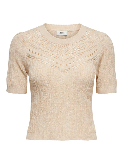 JDYDESHA S/S O-NECK STRUCTURE PULL KNT