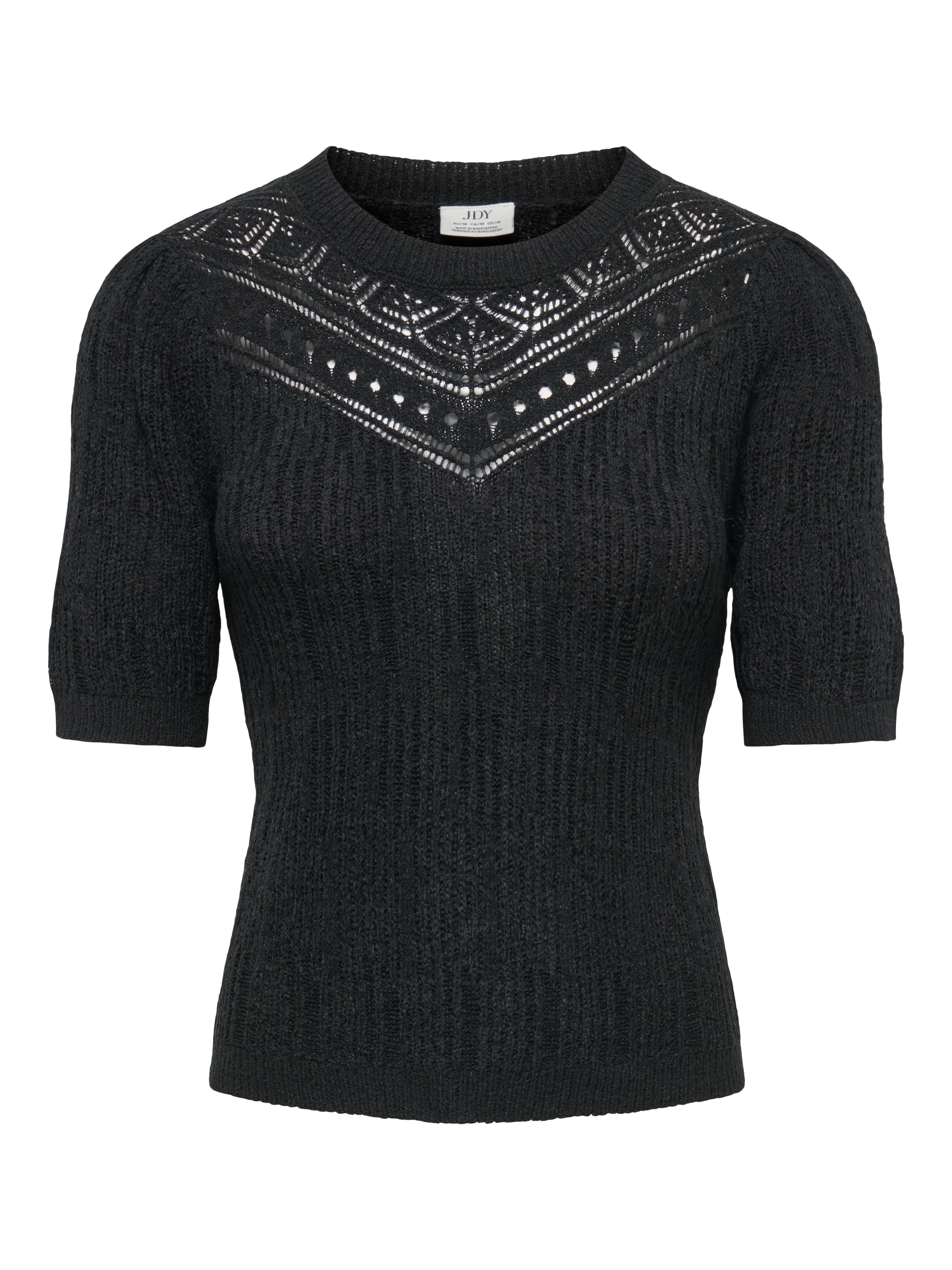 JDYDESHA S/S O-NECK STRUCTURE PULL KNT
