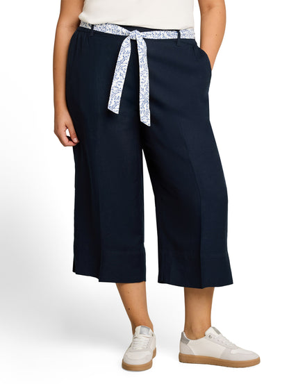 Plus Size - Culotte Hose mit Leinenanteil