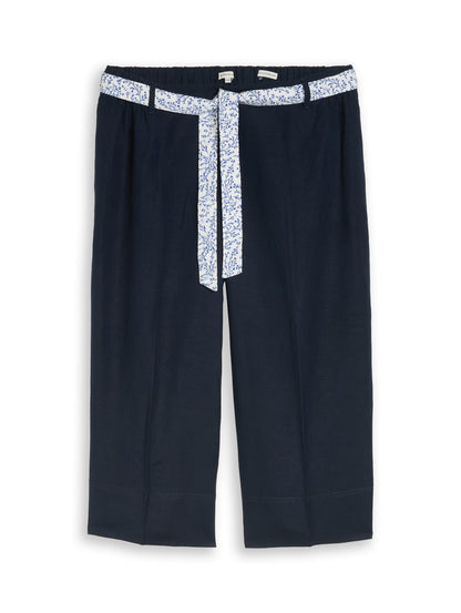 Plus Size - Culotte Hose mit Leinenanteil