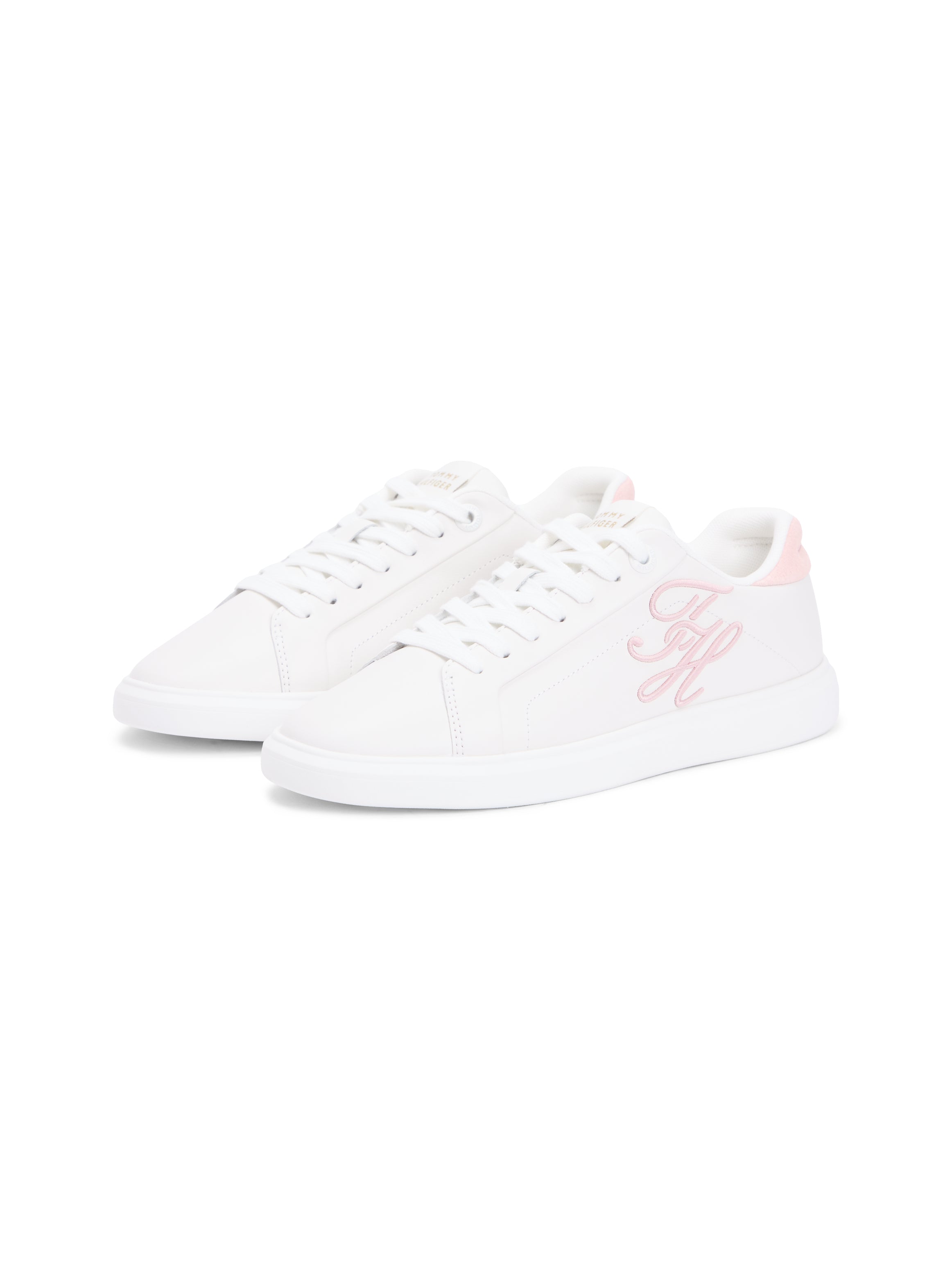 Hilfiger Icon Leather Logo Embroidery Court Trainers