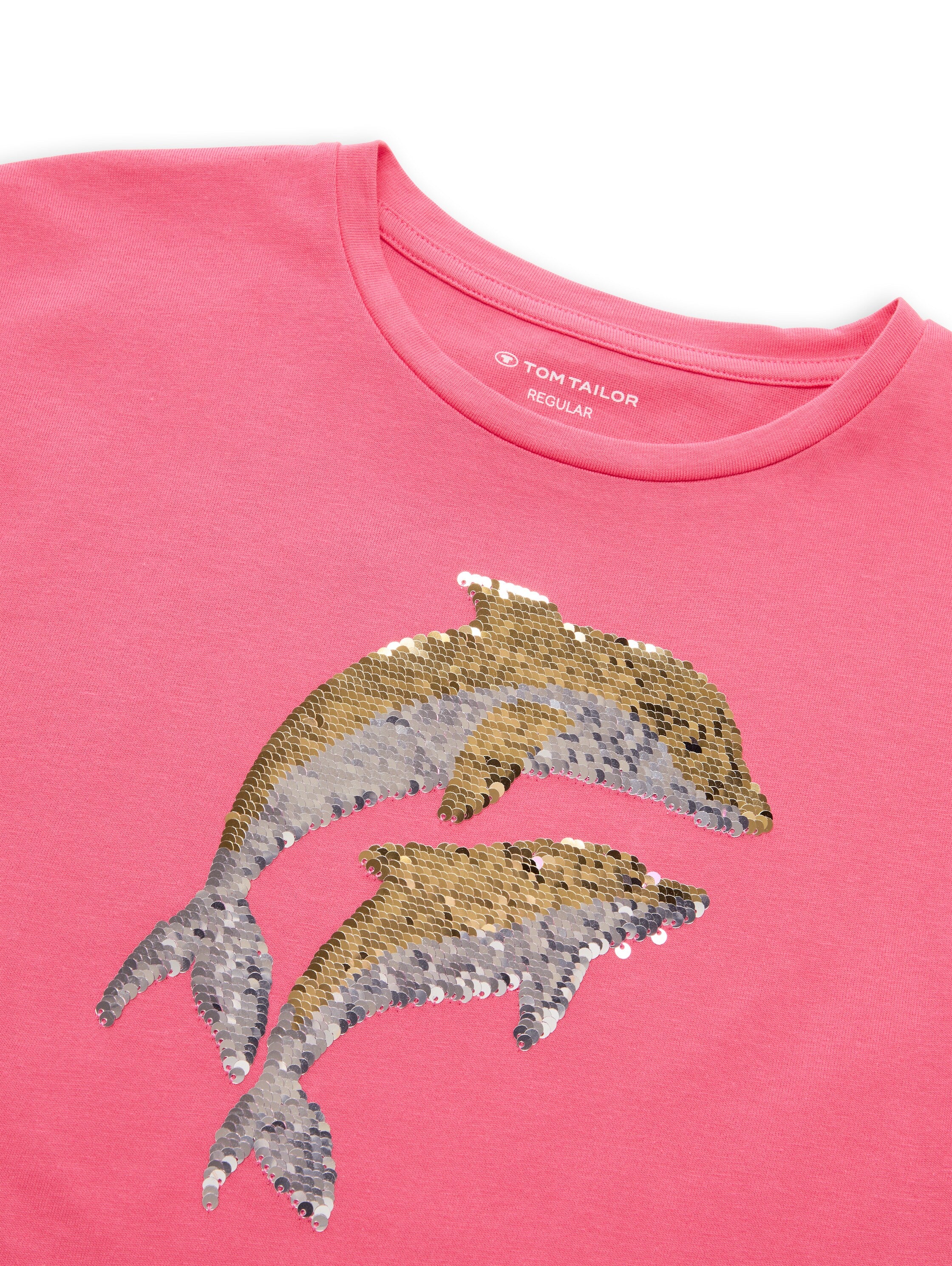 T-Shirt mit Wendepailletten
