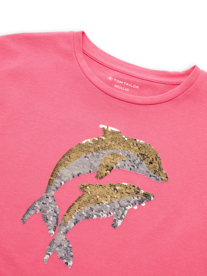 T-Shirt mit Wendepailletten