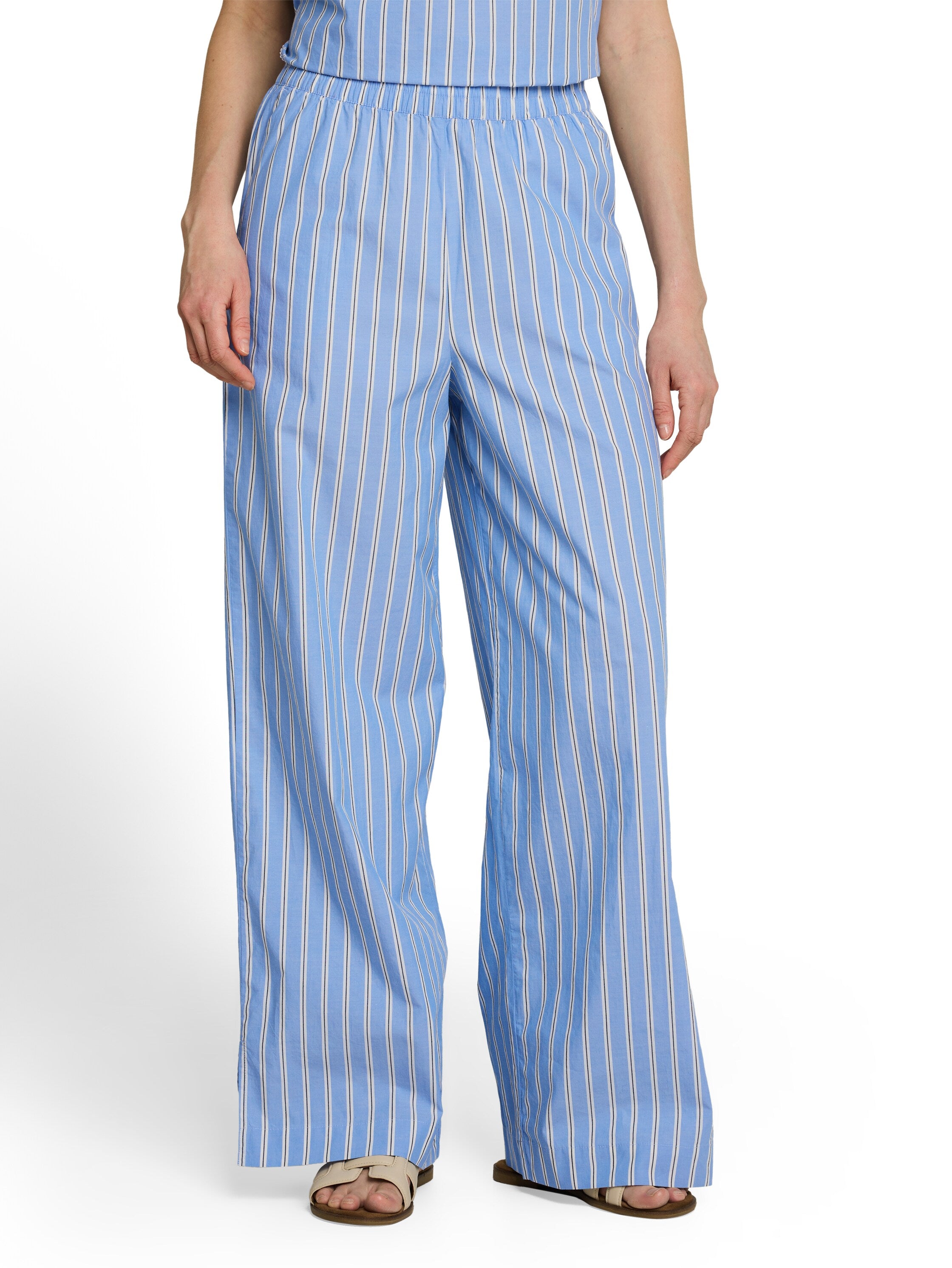 Wide Leg Hose mit Streifenmuster