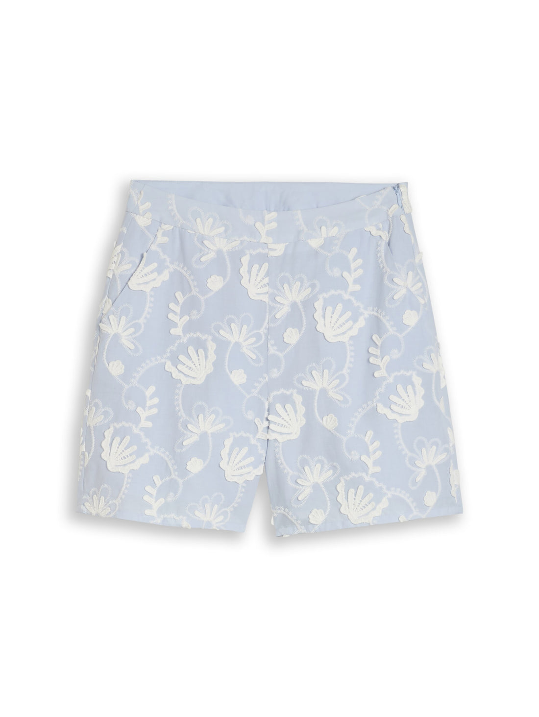 Popeline Short mit Stickerei
