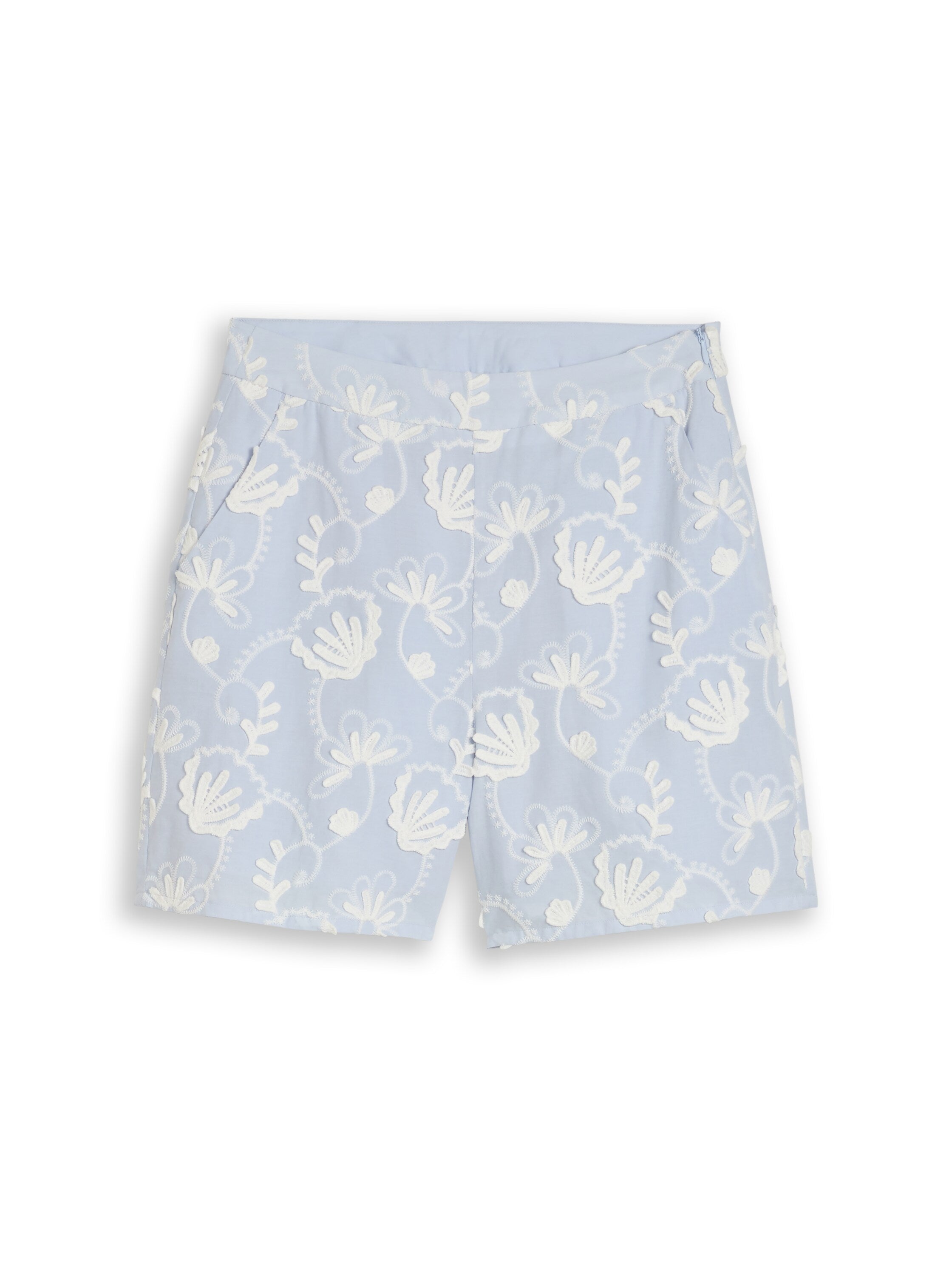 Popeline Short mit Stickerei