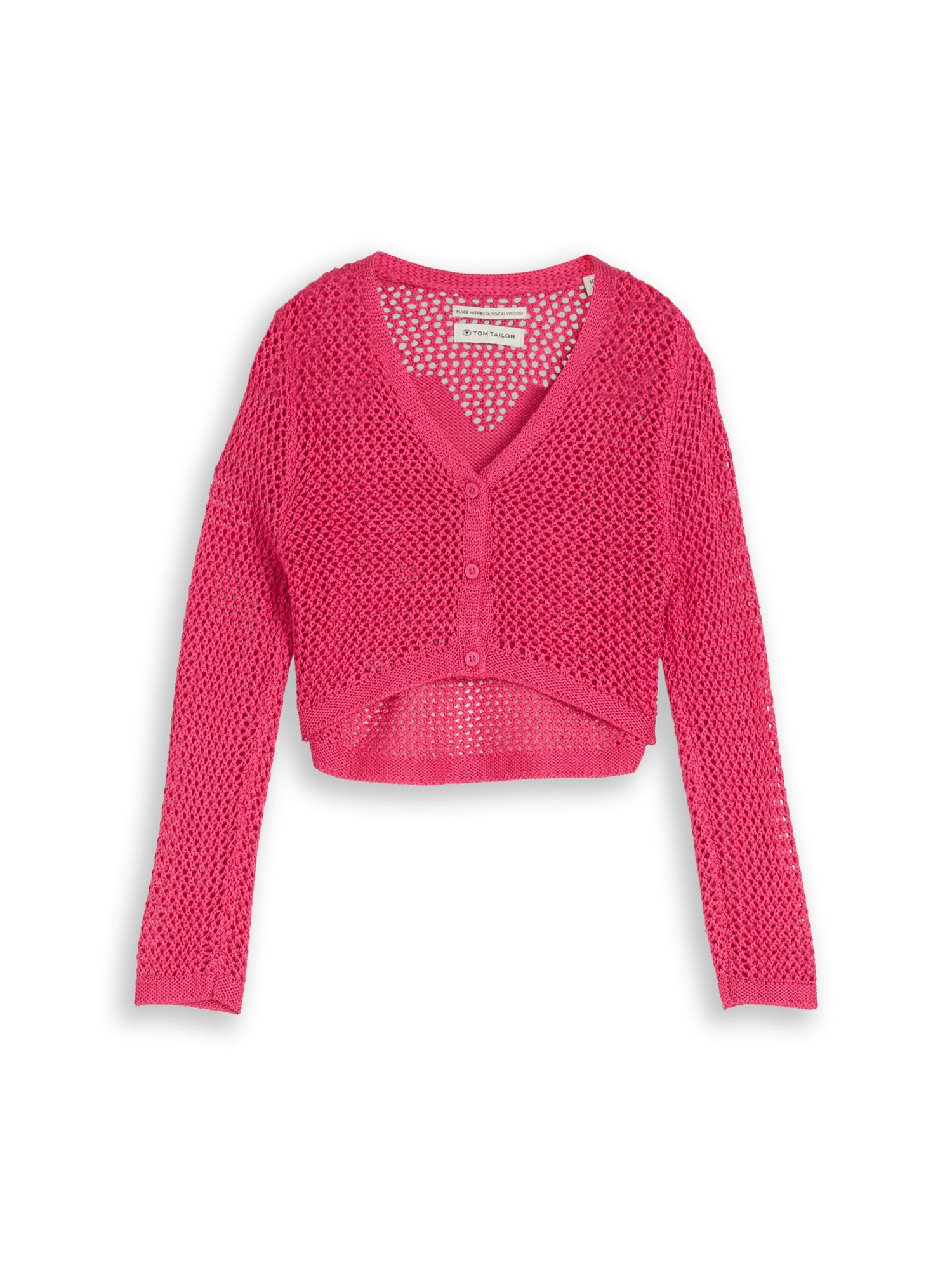 Cropped Cardigan mit Rückenmuster