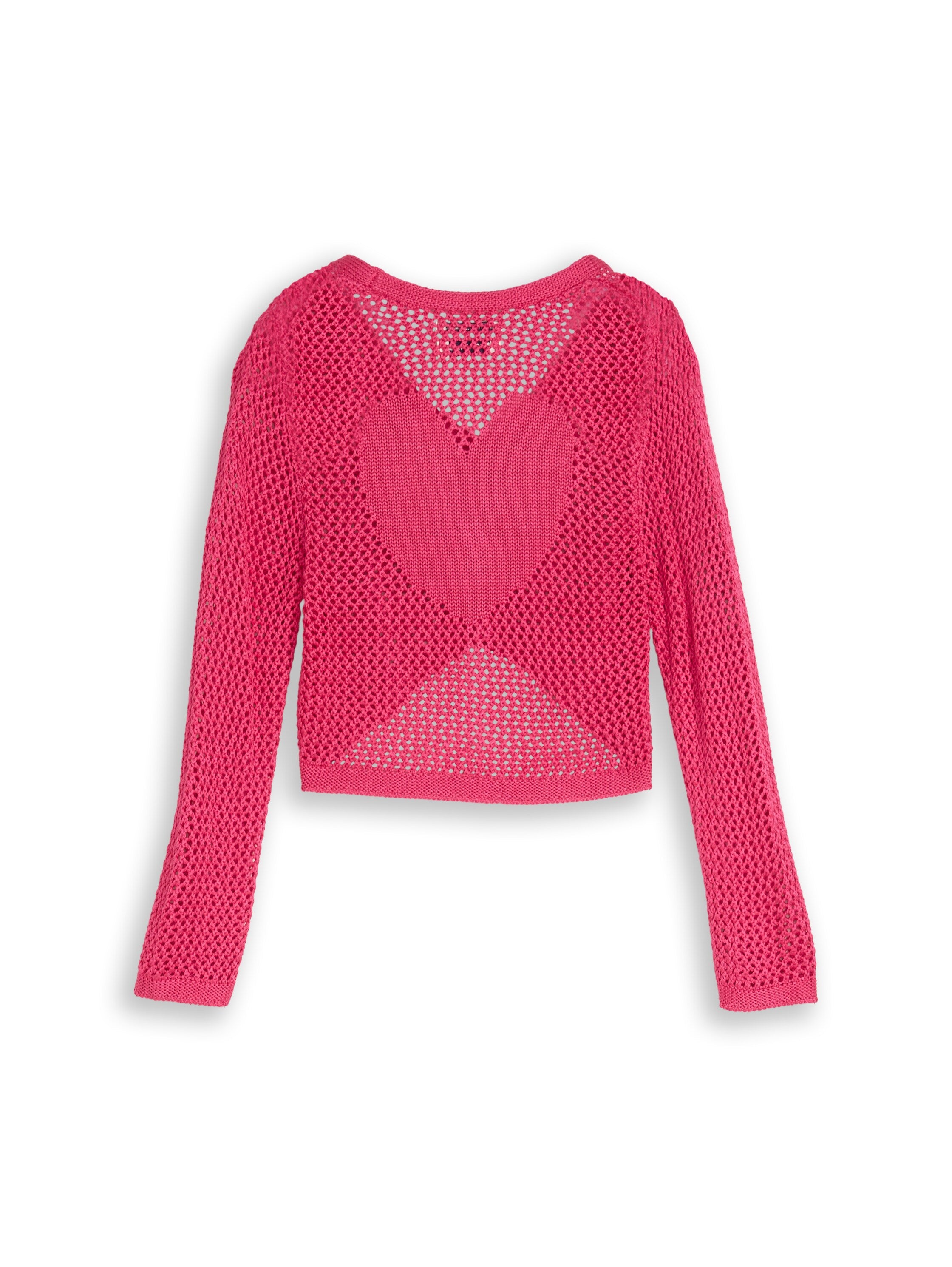 Cropped Cardigan mit Rückenmuster