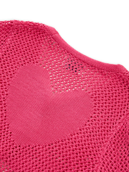 Cropped Cardigan mit Rückenmuster