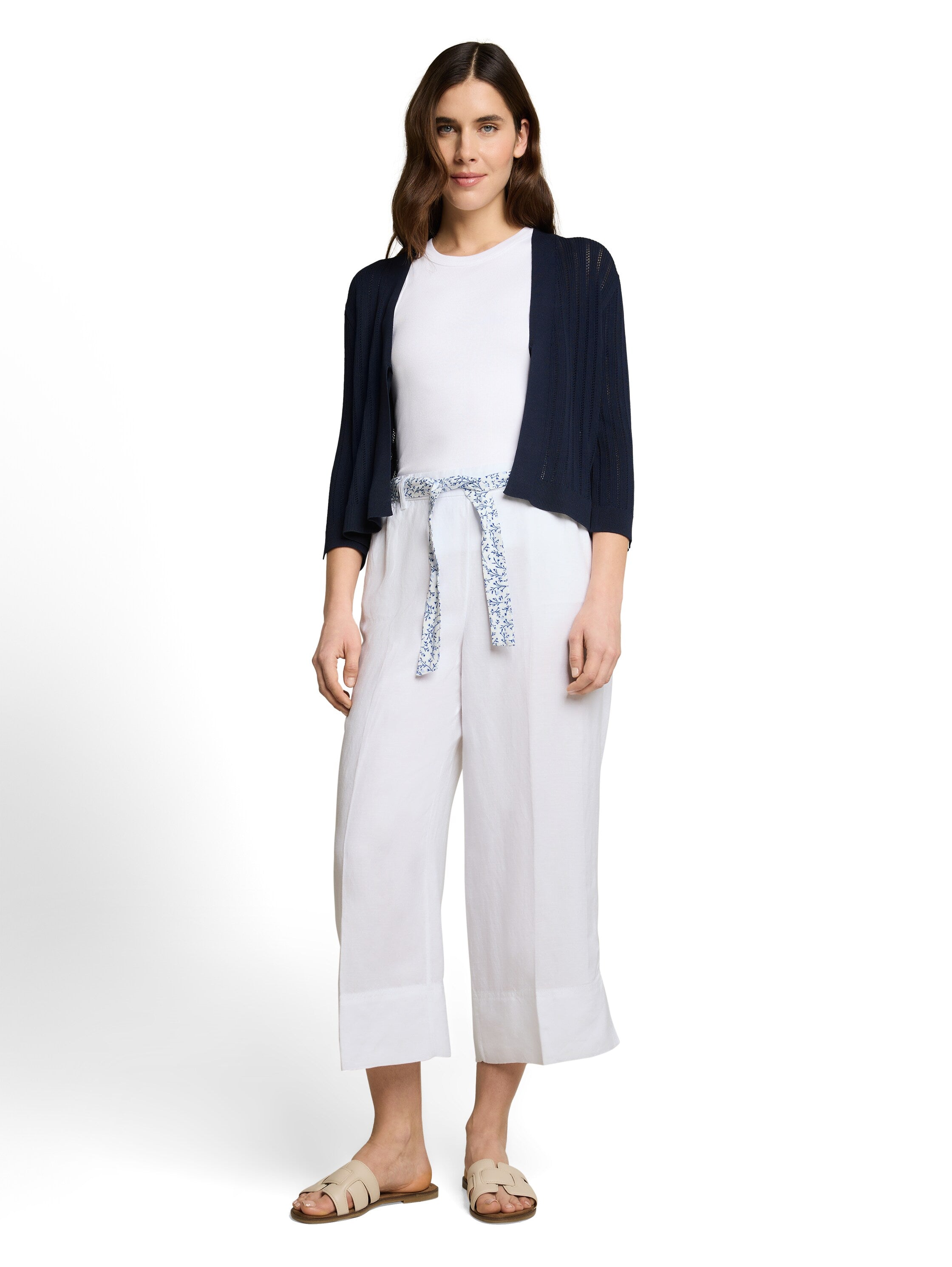 Culotte Hose mit Leinenanteil