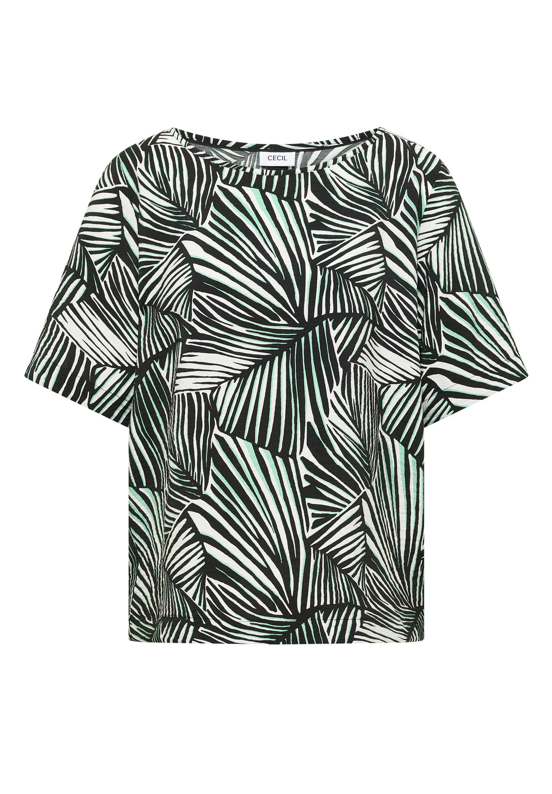 Kurzarm Blusenshirt mit Allover-Print