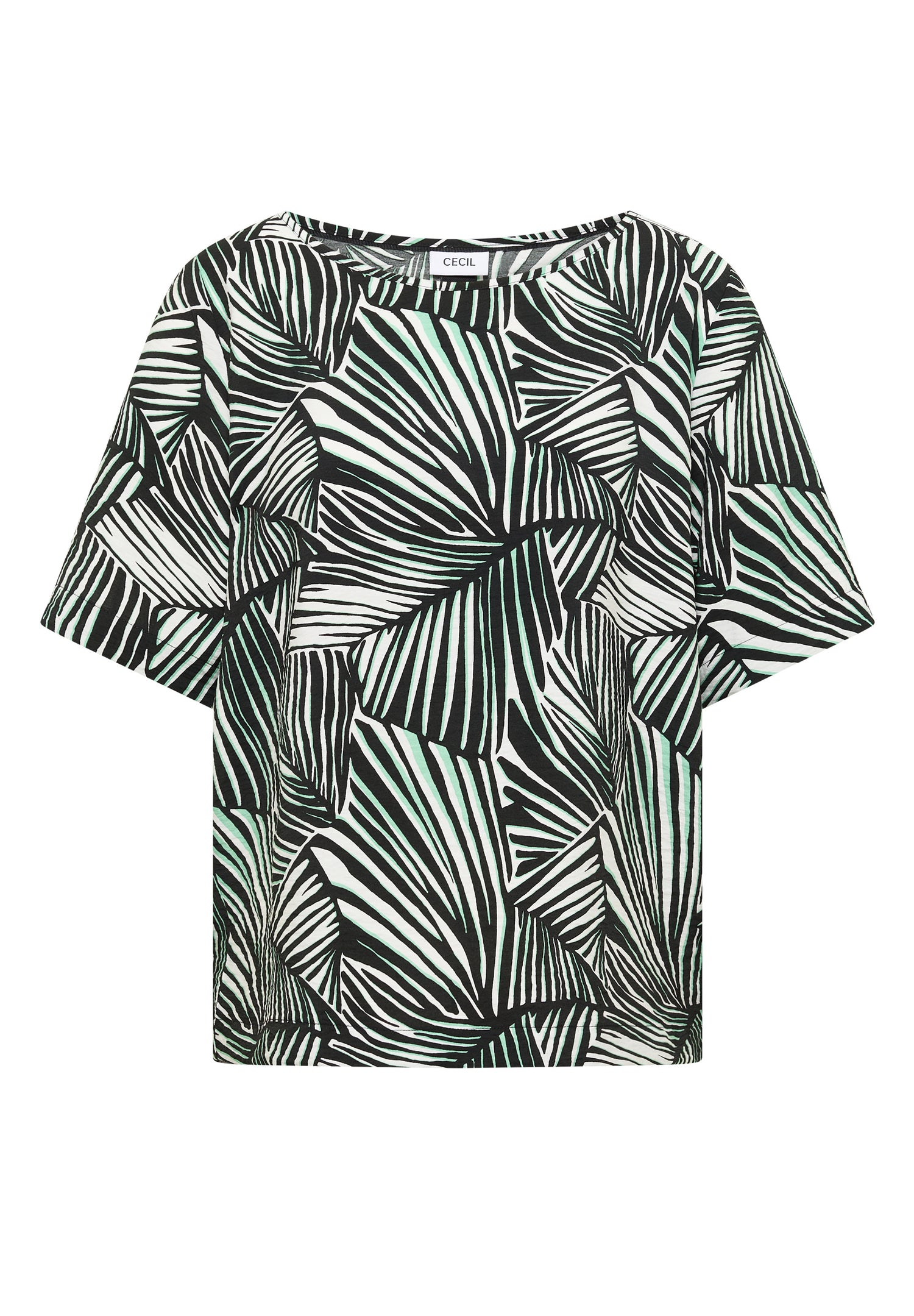 Kurzarm Blusenshirt mit Allover-Print