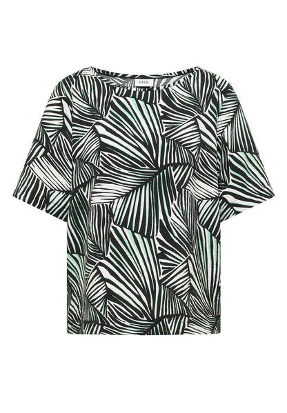 Kurzarm Blusenshirt mit Allover-Print
