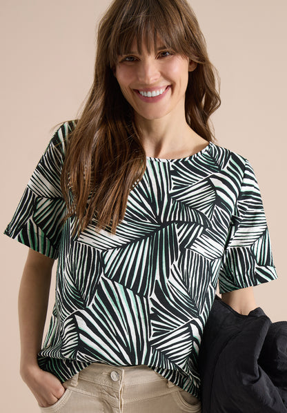 Kurzarm Blusenshirt mit Allover-Print