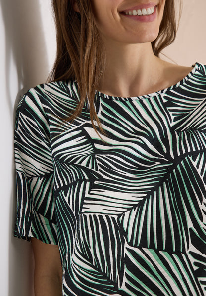 Kurzarm Blusenshirt mit Allover-Print