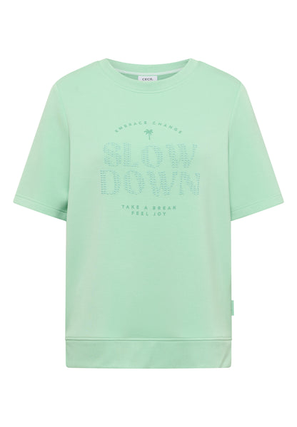 Kurzarm Sweatshirt mit Wording