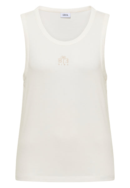 Top mit Rundhals und Embroidery-Detail