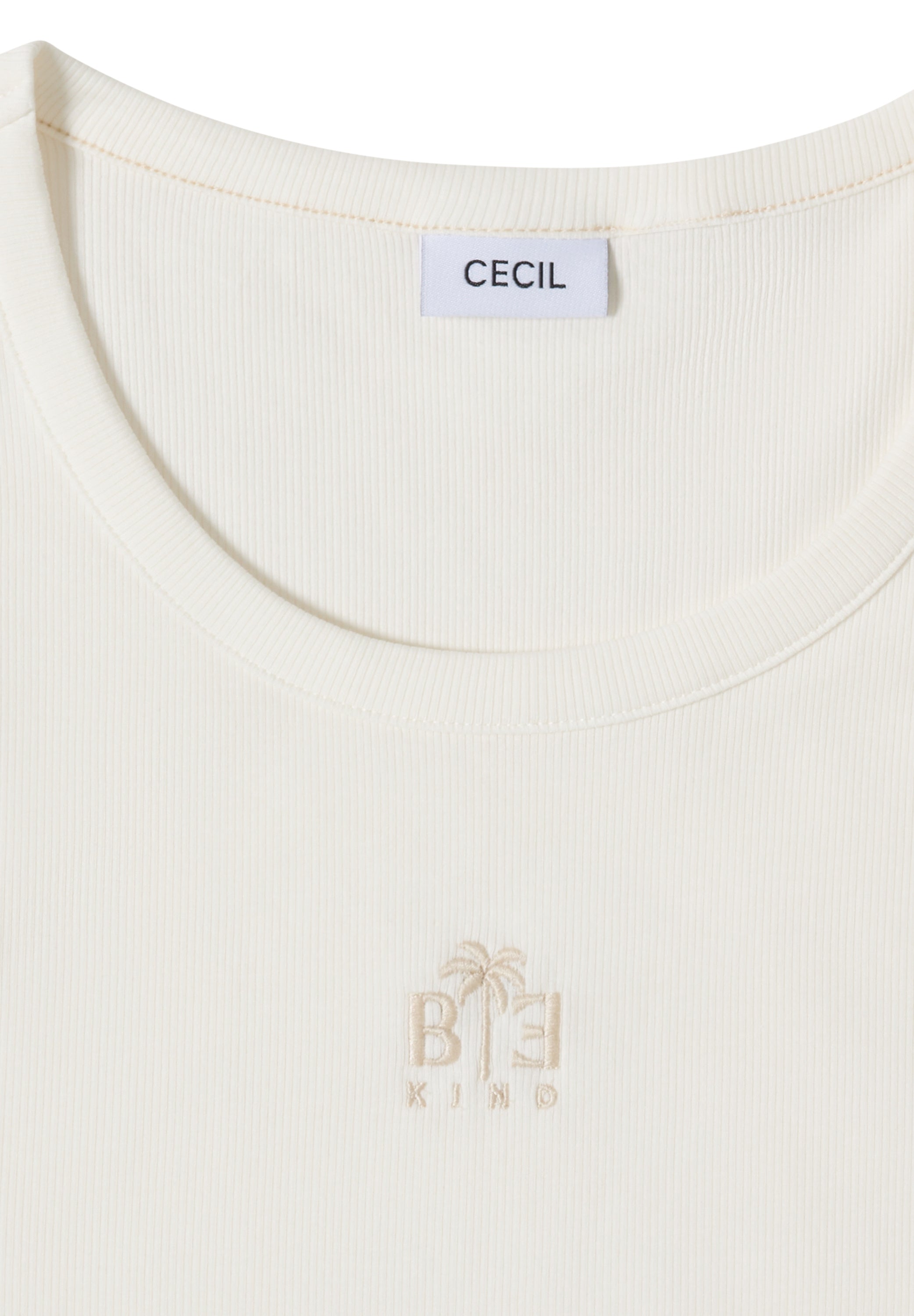 Top mit Rundhals und Embroidery-Detail
