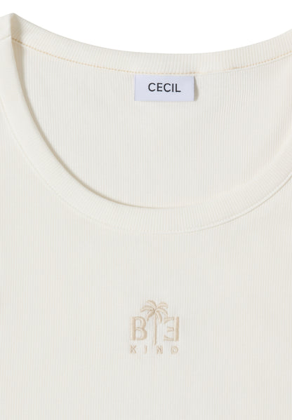 Top mit Rundhals und Embroidery-Detail