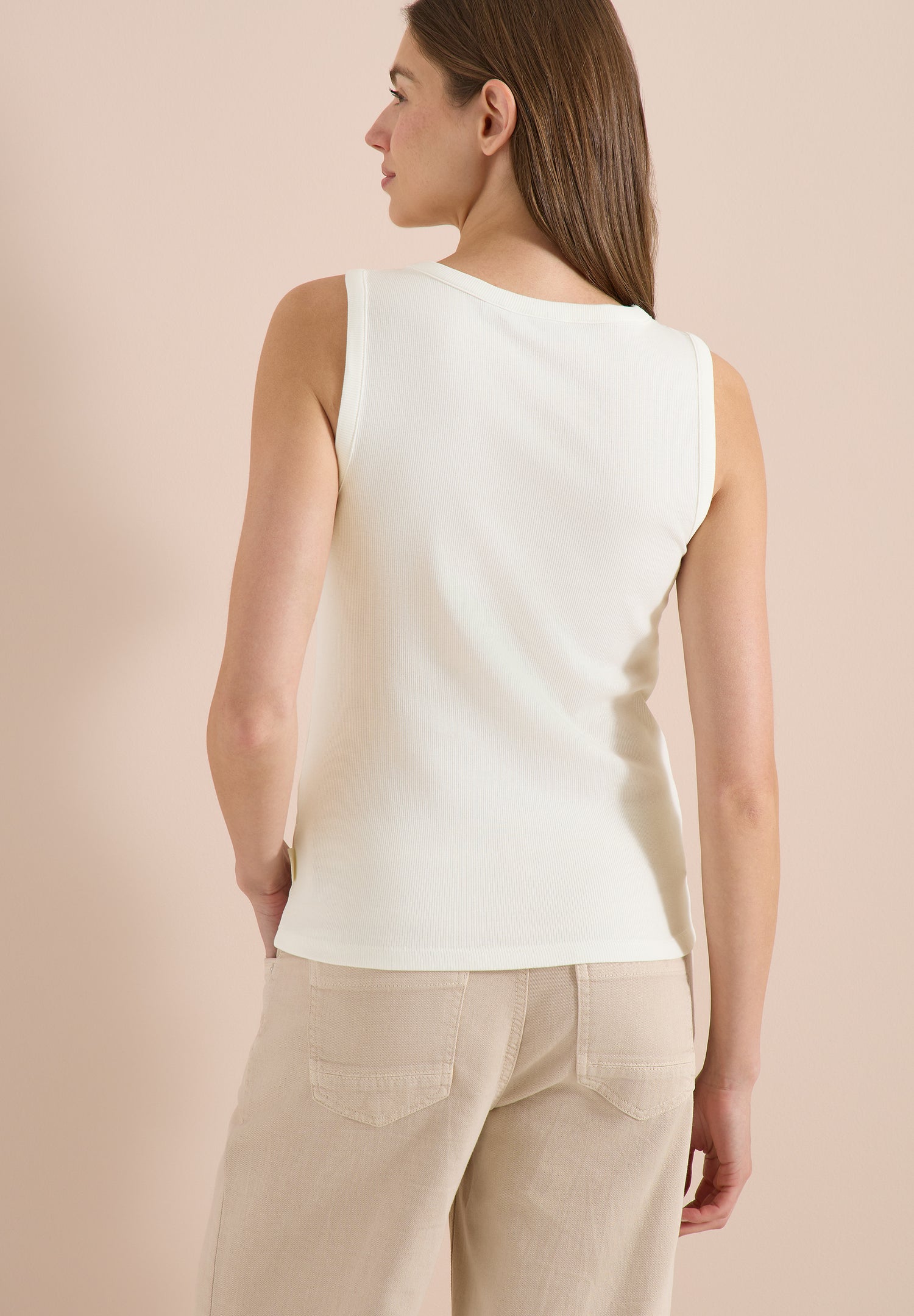Top mit Rundhals und Embroidery-Detail