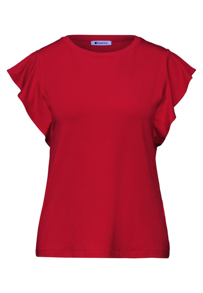 Shirt mit Rundhals und Volantärmeln