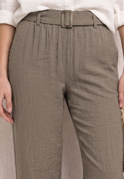Wide Leg Hose mit Gürtel im Casual Fit