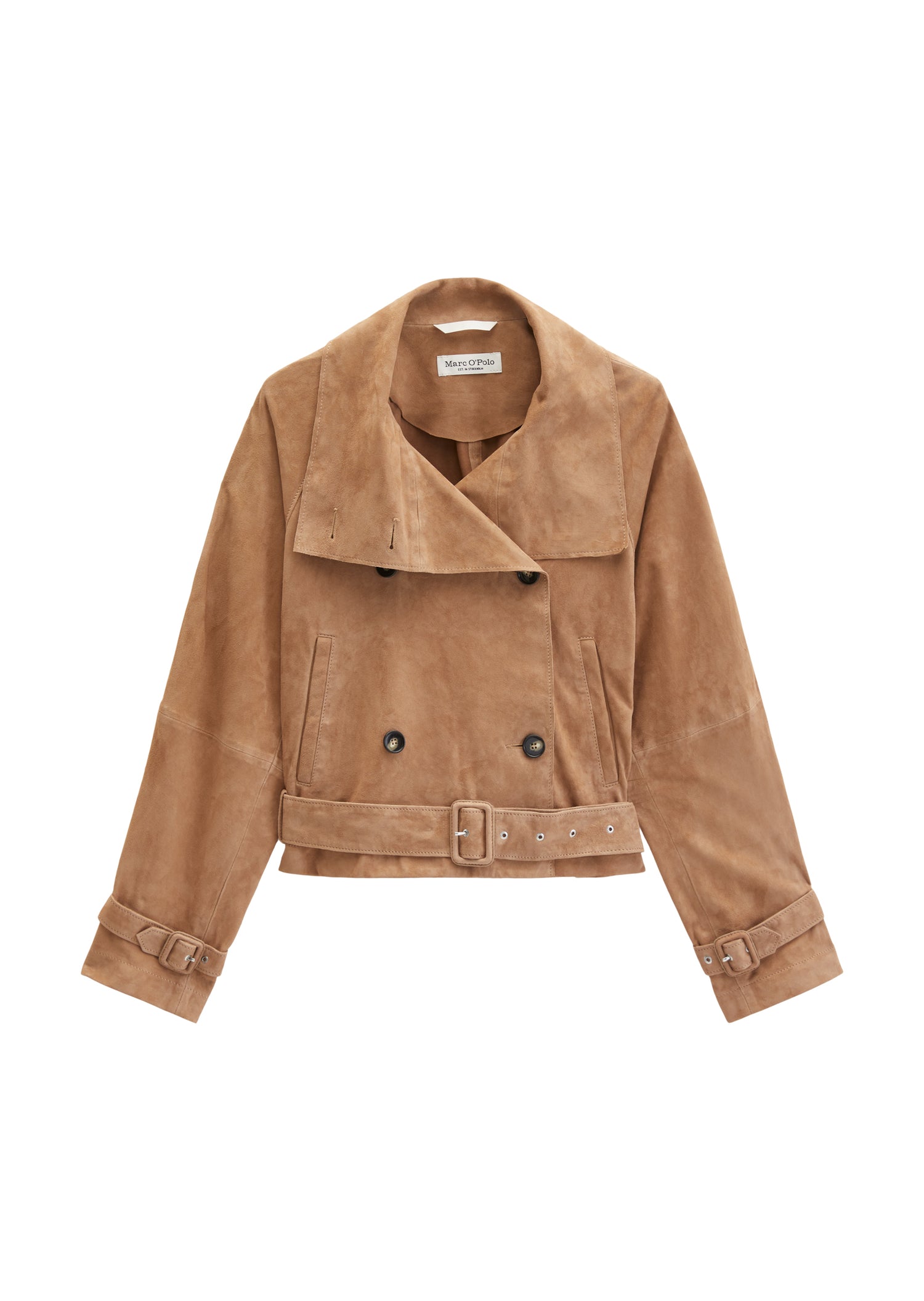 Leder-Trenchjacke relaxed