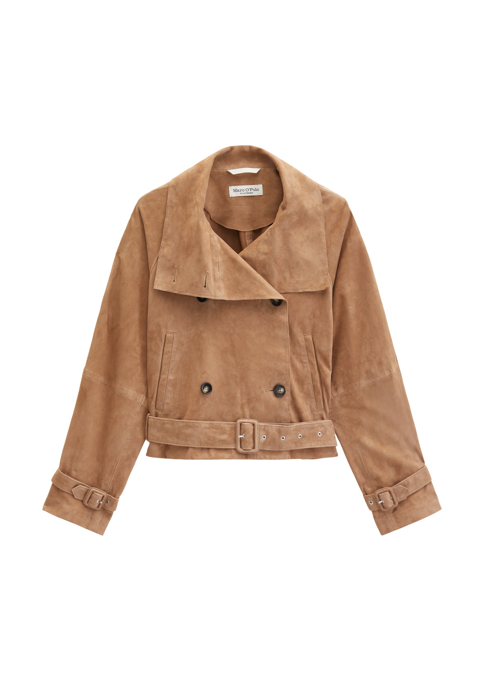 Leder-Trenchjacke relaxed