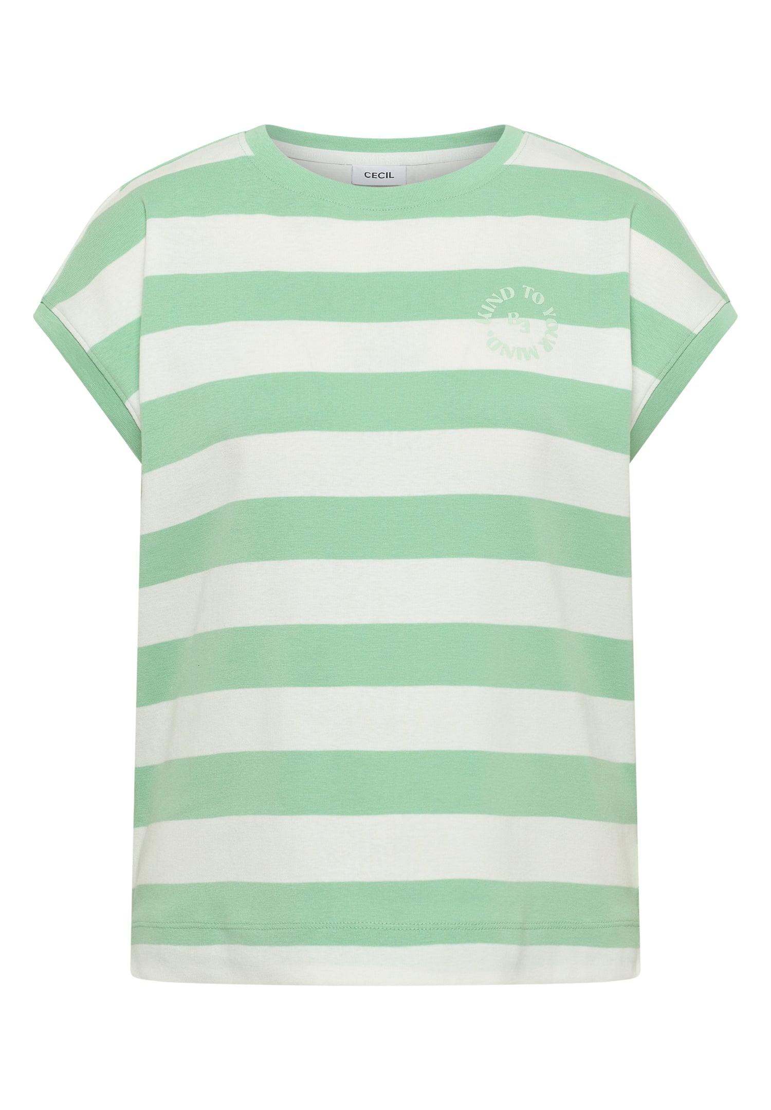 T-Shirt mit Streifen und Printdetail
