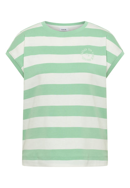 T-Shirt mit Streifen und Printdetail