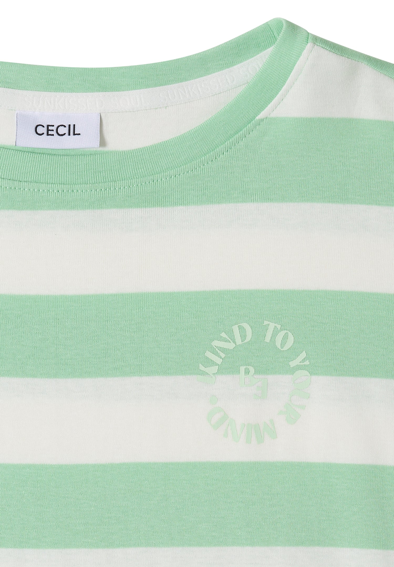 T-Shirt mit Streifen und Printdetail