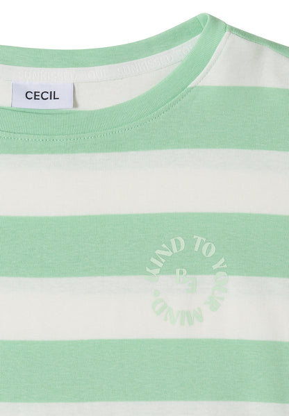 T-Shirt mit Streifen und Printdetail