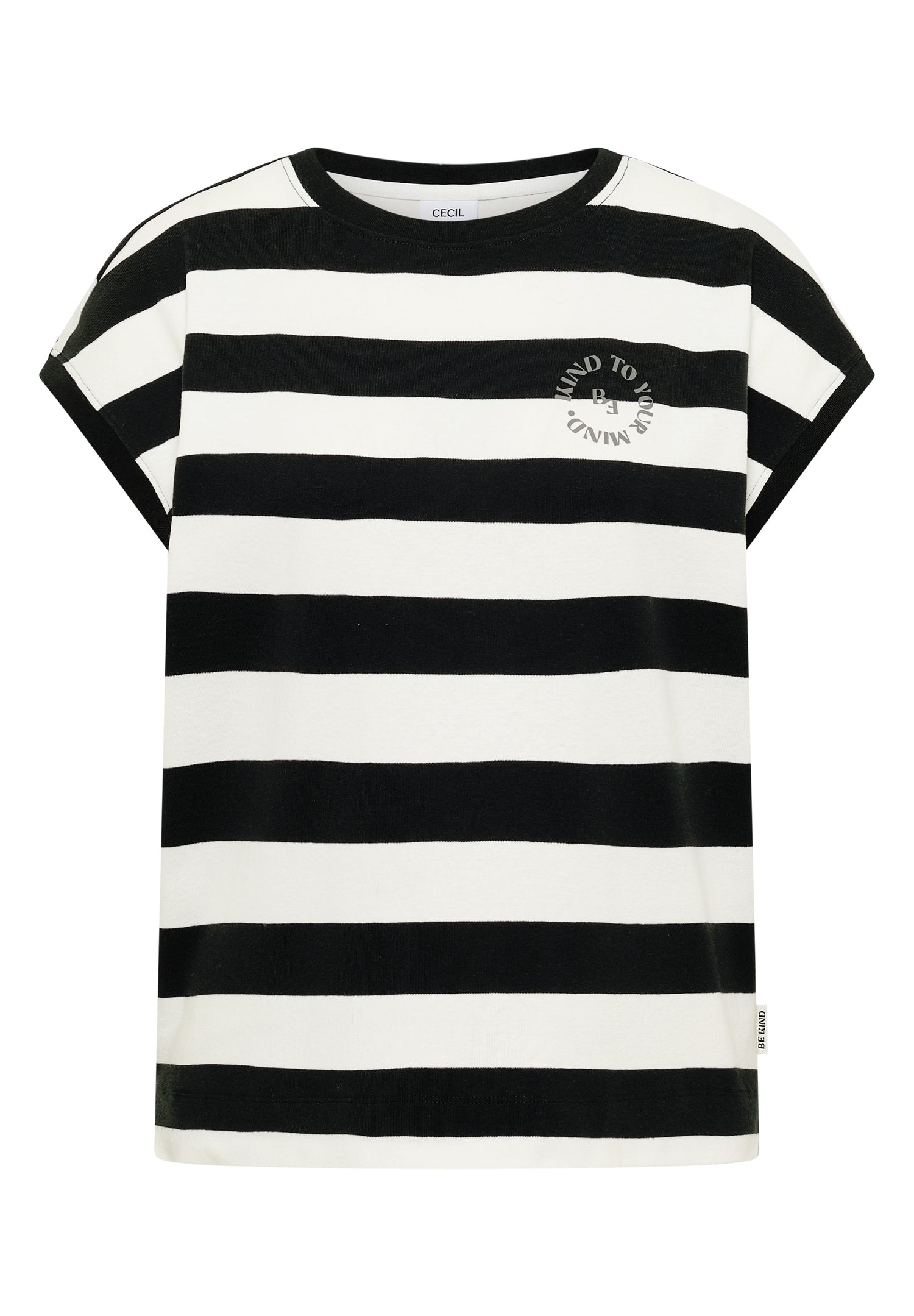 T-Shirt mit Streifen und Printdetail