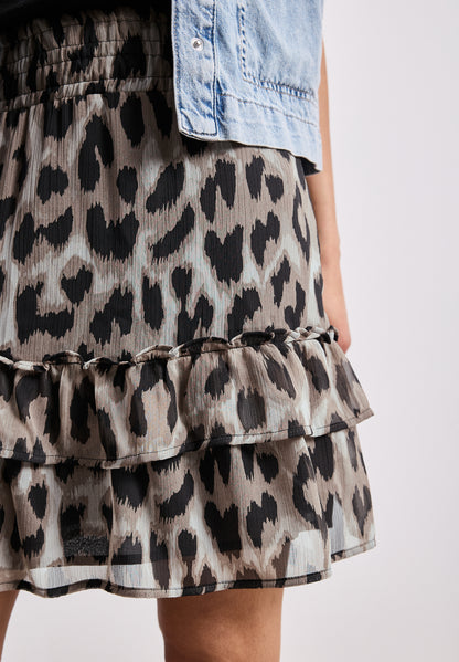 Knielanger Rock aus Chiffon mit Print