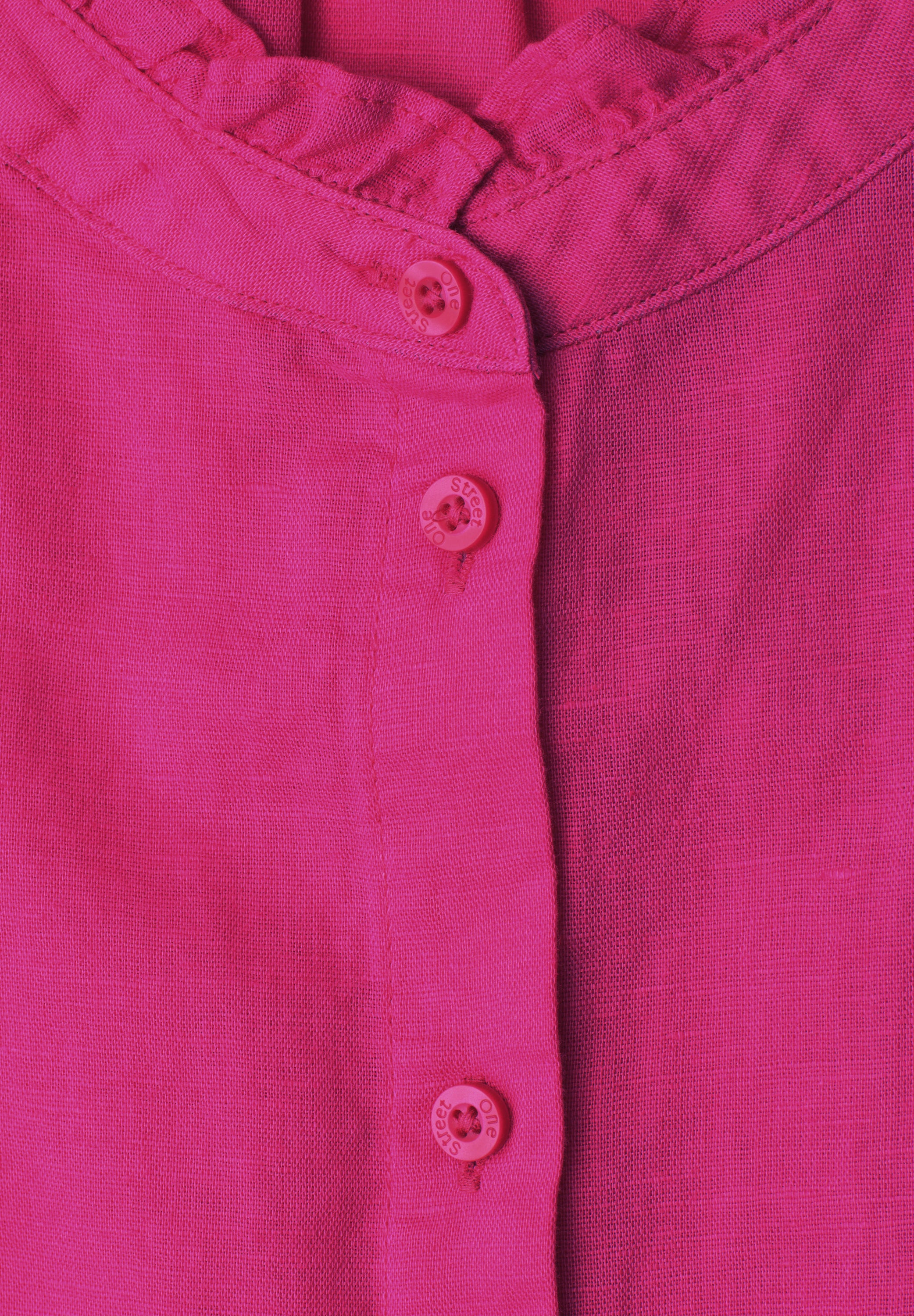 Bluse aus Leinenmix mit Rüschen