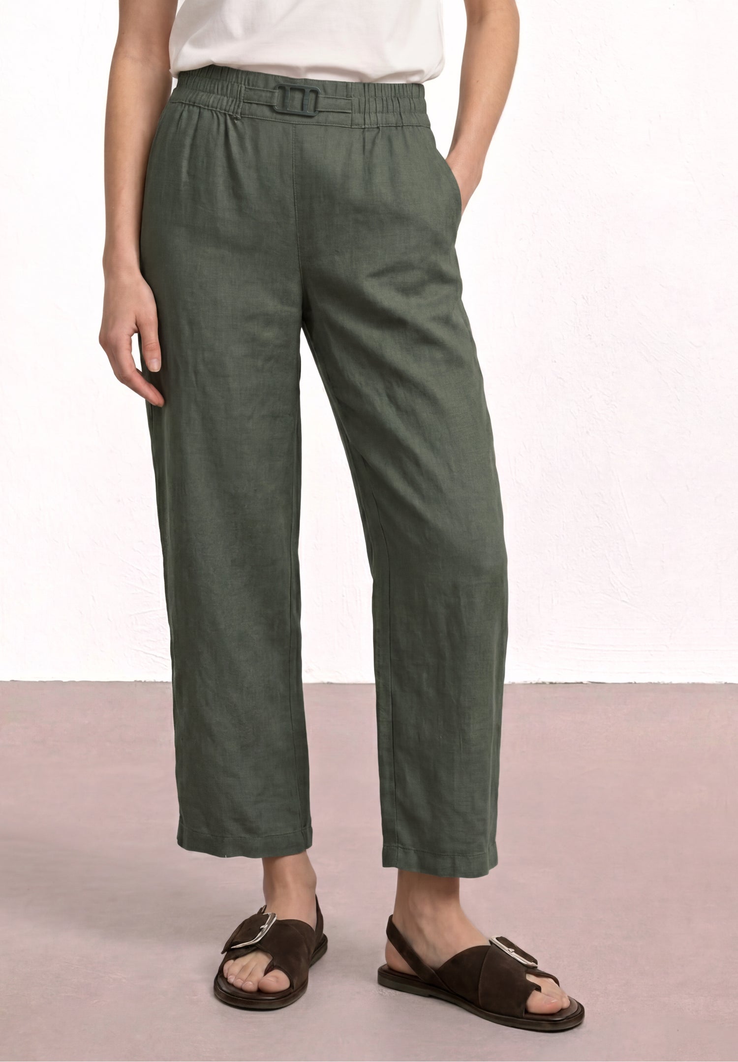 Wide Leg Hose im Loose Fit aus Leinen