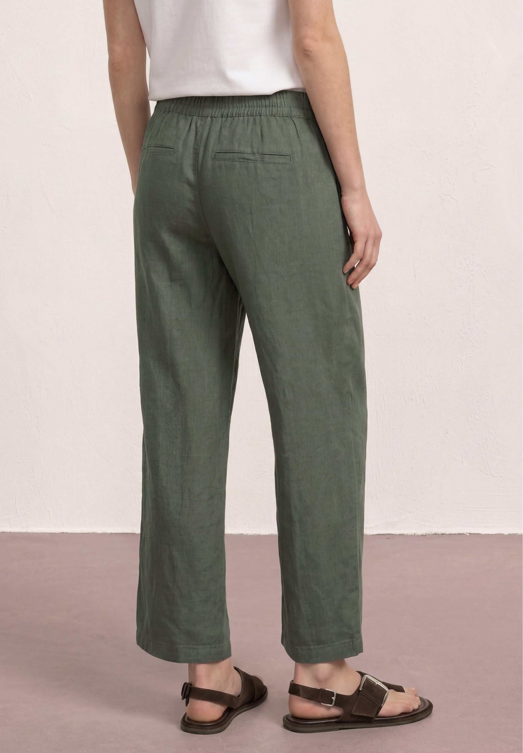 Wide Leg Hose im Loose Fit aus Leinen