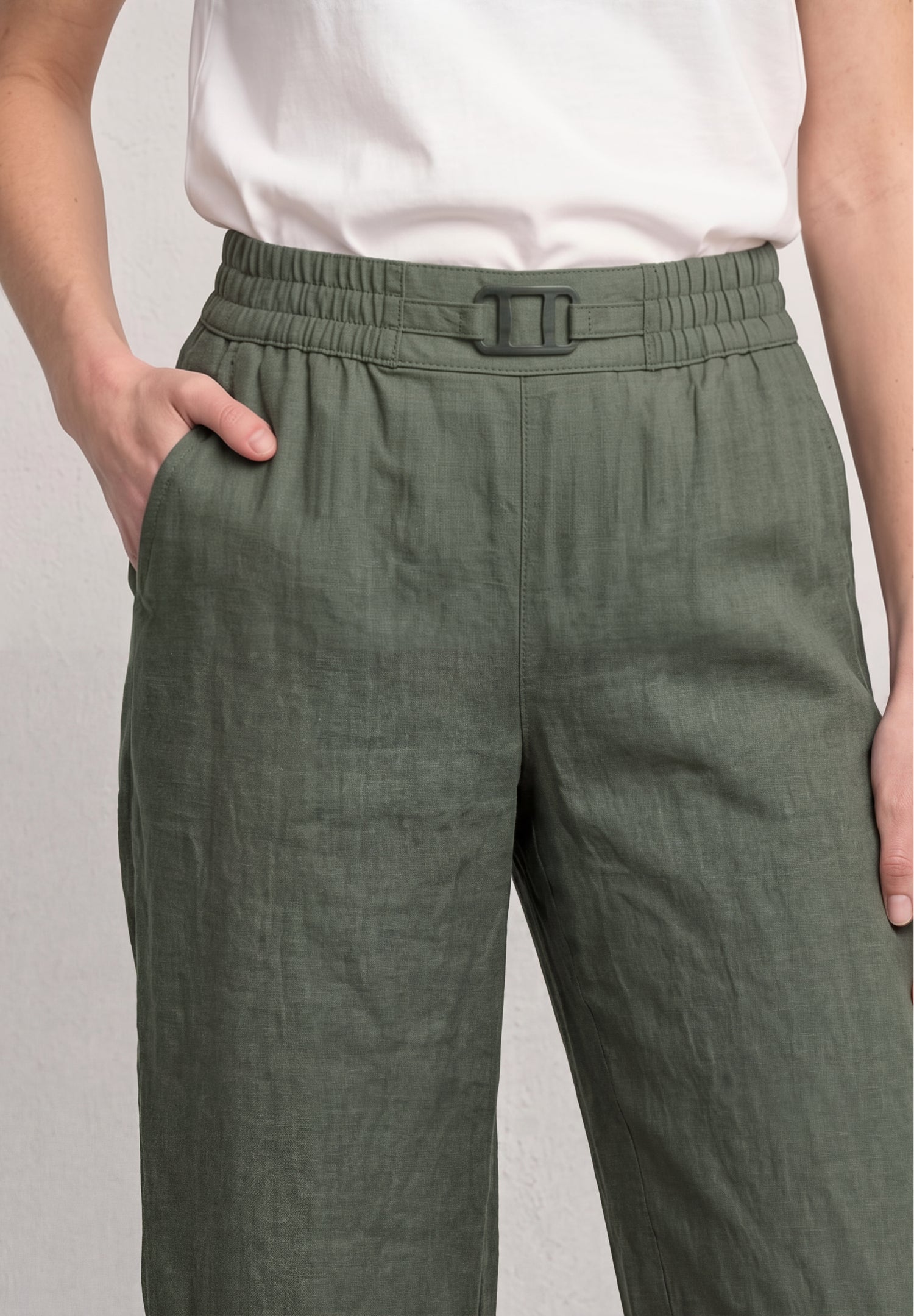 Wide Leg Hose im Loose Fit aus Leinen