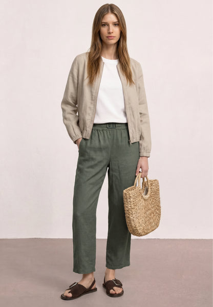 Wide Leg Hose im Loose Fit aus Leinen