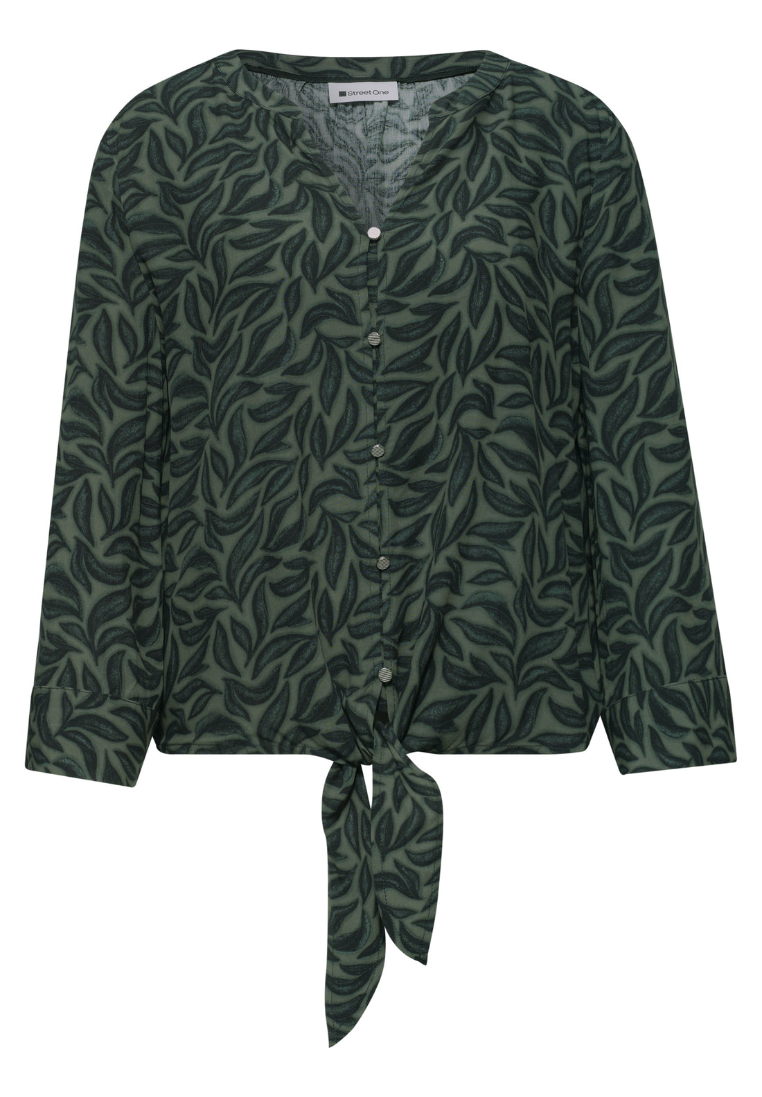 3/4-Arm Bluse mit Knotendetail