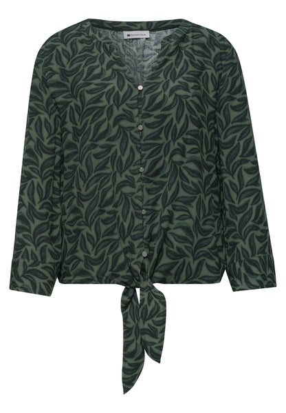 3/4-Arm Bluse mit Knotendetail