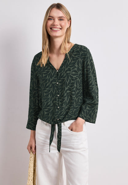 3/4-Arm Bluse mit Knotendetail