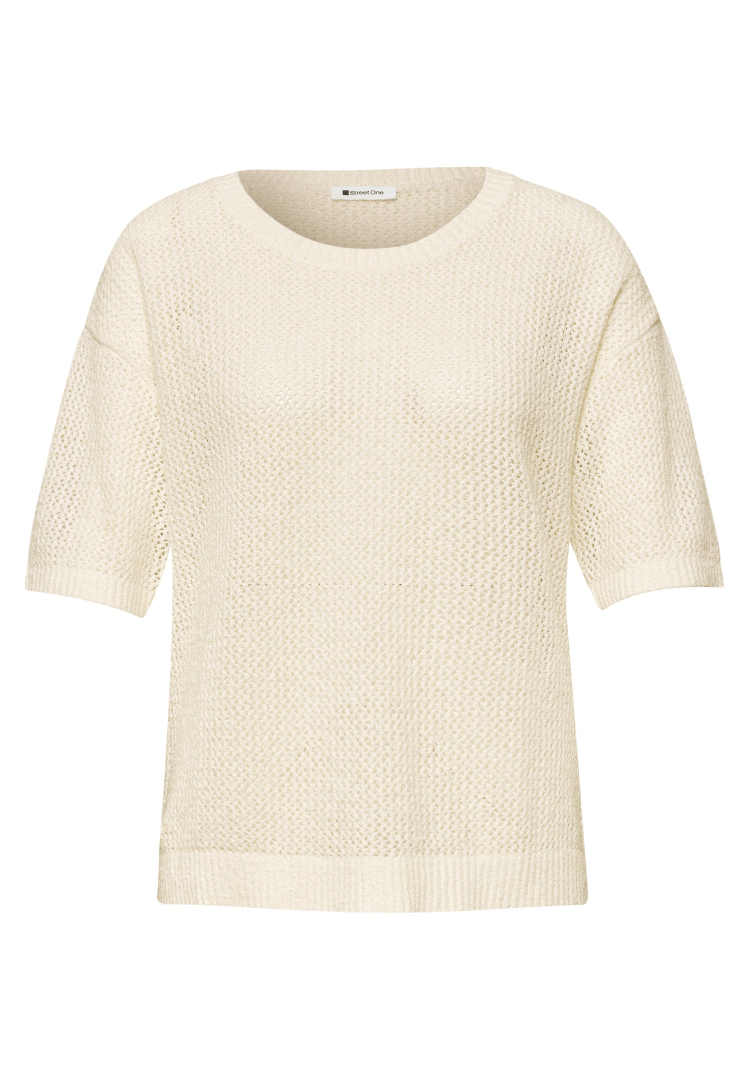 Kurzarm Pullover mit Mesh-Struktur