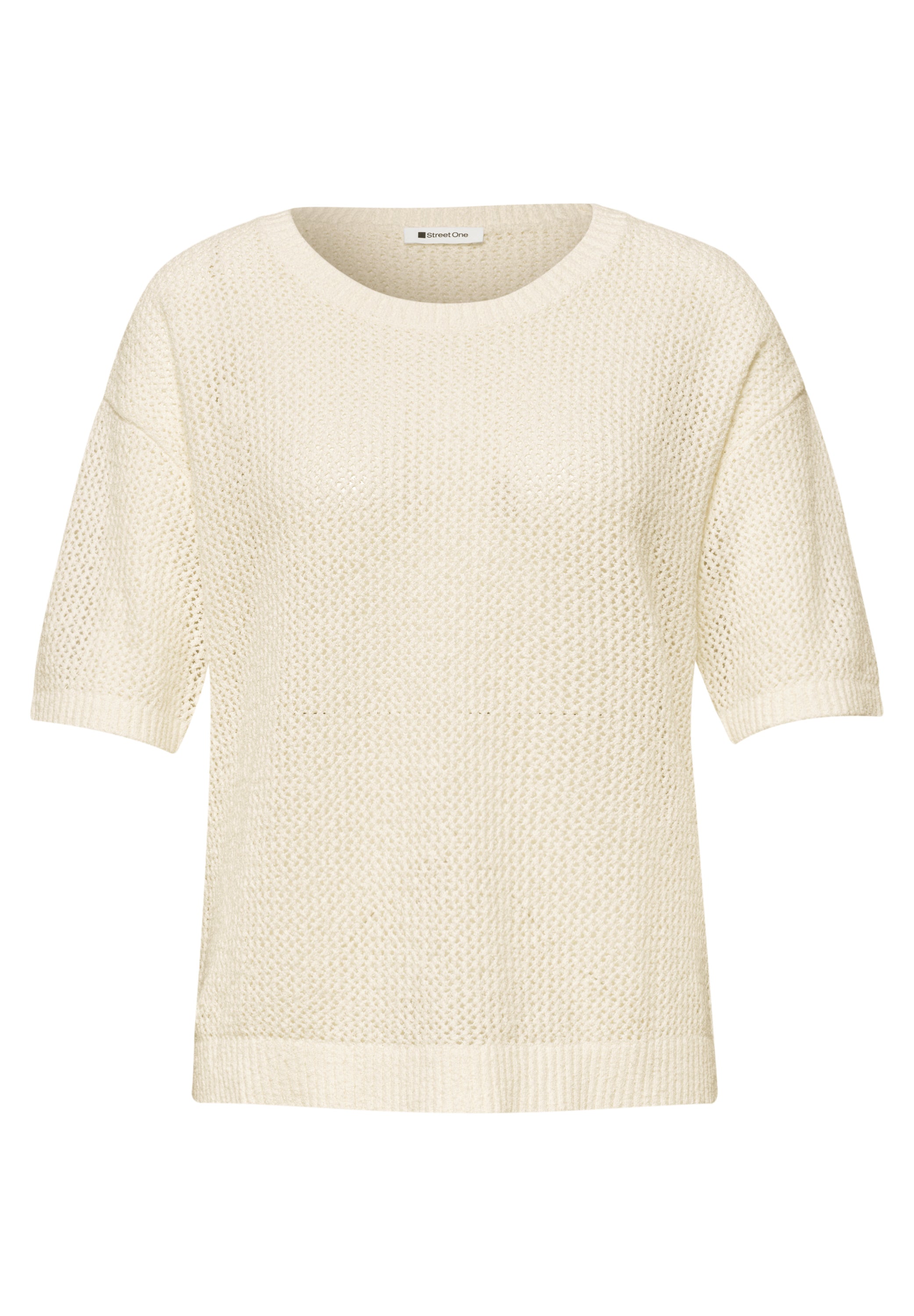 Kurzarm Pullover mit Mesh-Struktur