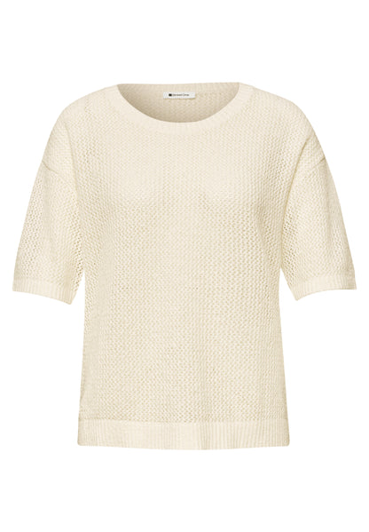 Kurzarm Pullover mit Mesh-Struktur