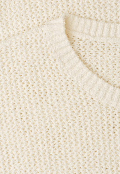 Kurzarm Pullover mit Mesh-Struktur