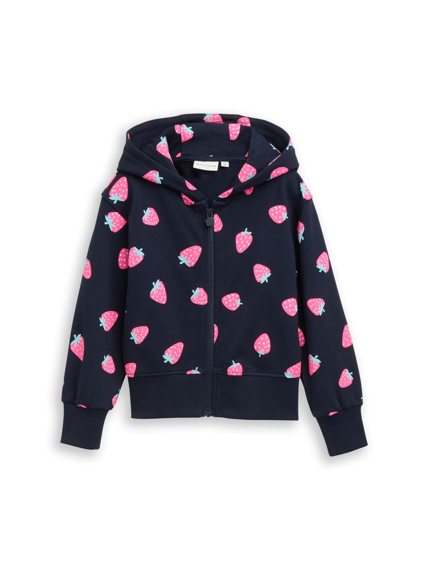 Cropped Hoodie Sweatjacke mit Erdbeer-Print