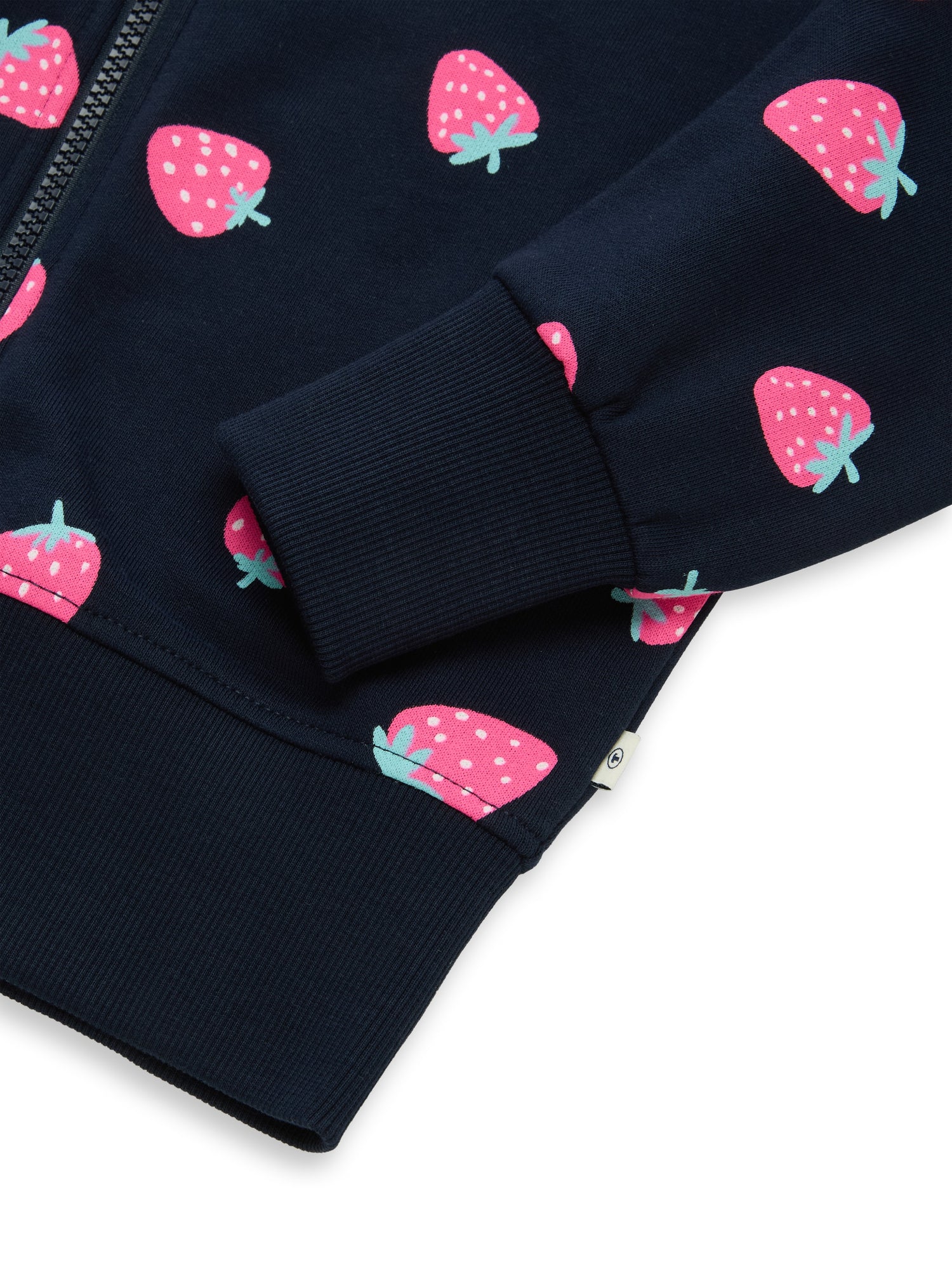 Cropped Hoodie Sweatjacke mit Erdbeer-Print