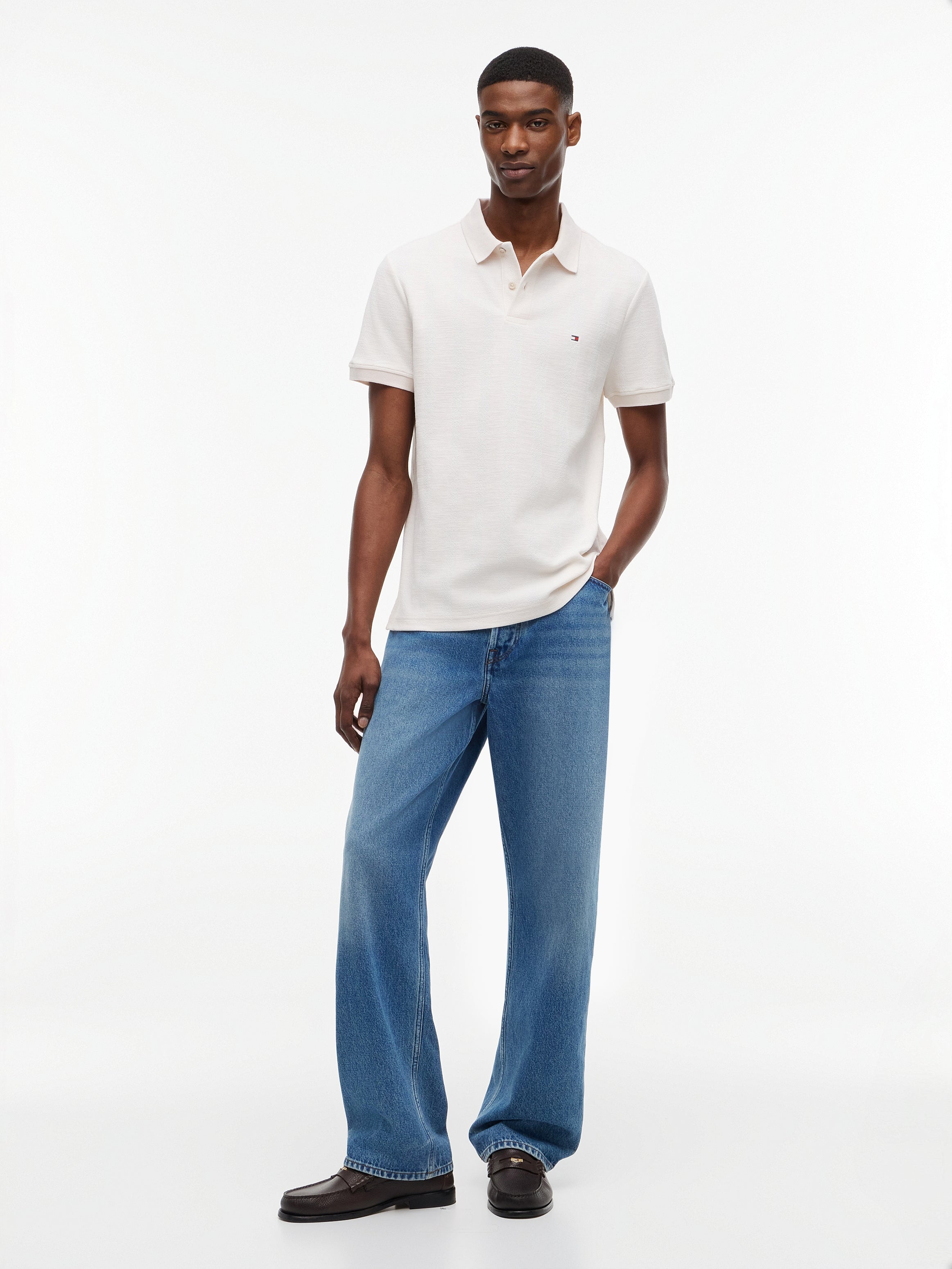 VERTICAL TONAL STRIPE REG POLO
