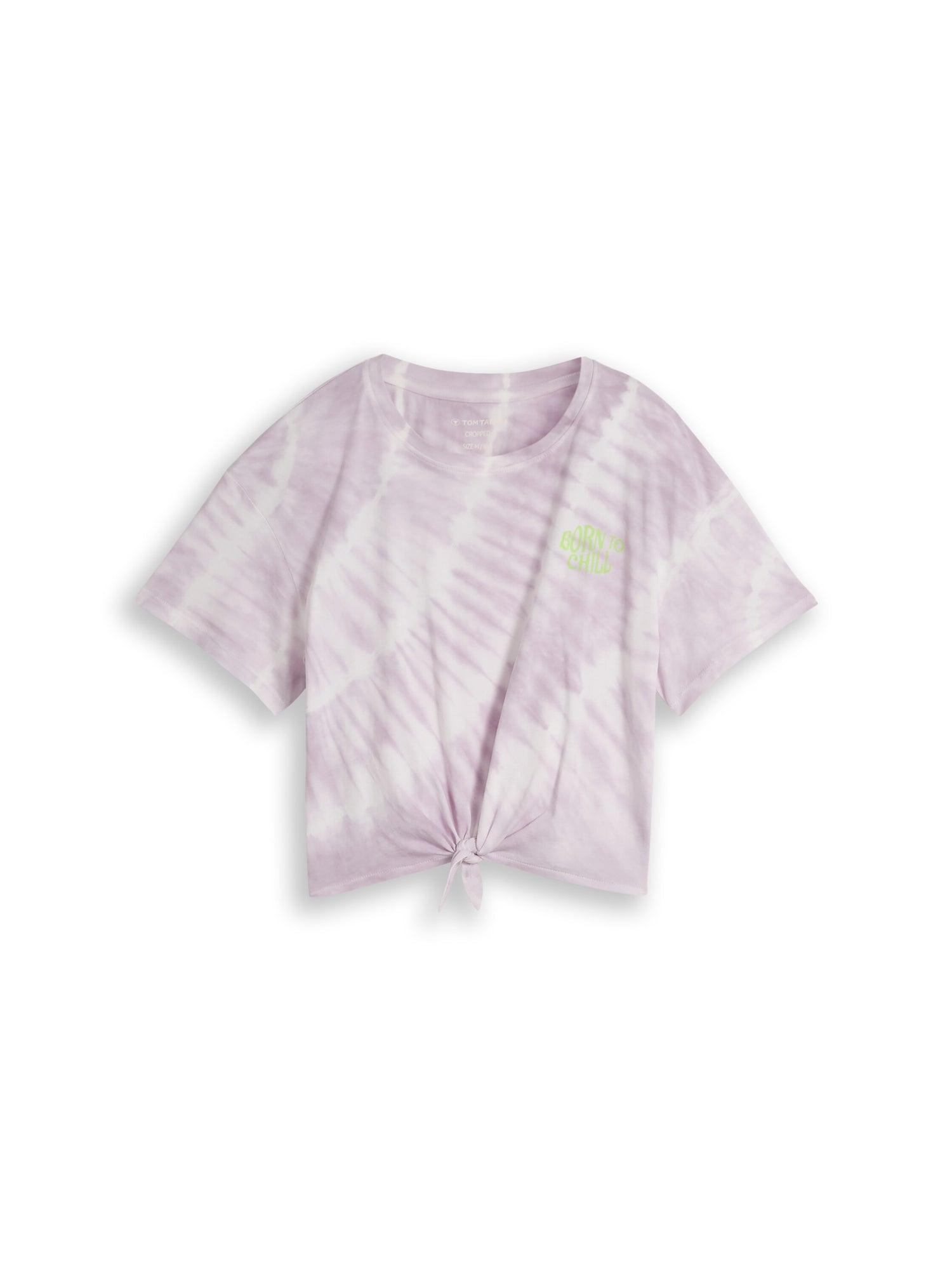 Cropped Batik T-Shirt mit Knoten-Detail